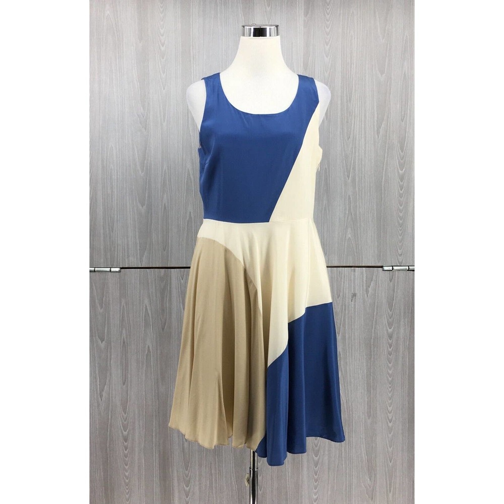 DKNY Womens Silk Blend Color Block Tank Dress Size M‎